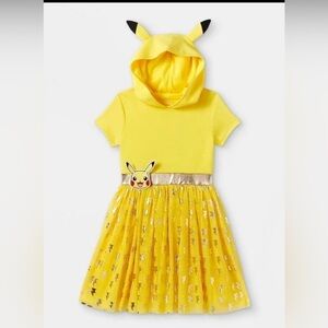 Pokemon girls Pikachu Dress Hoodie Tutu Costume 10/12 size large